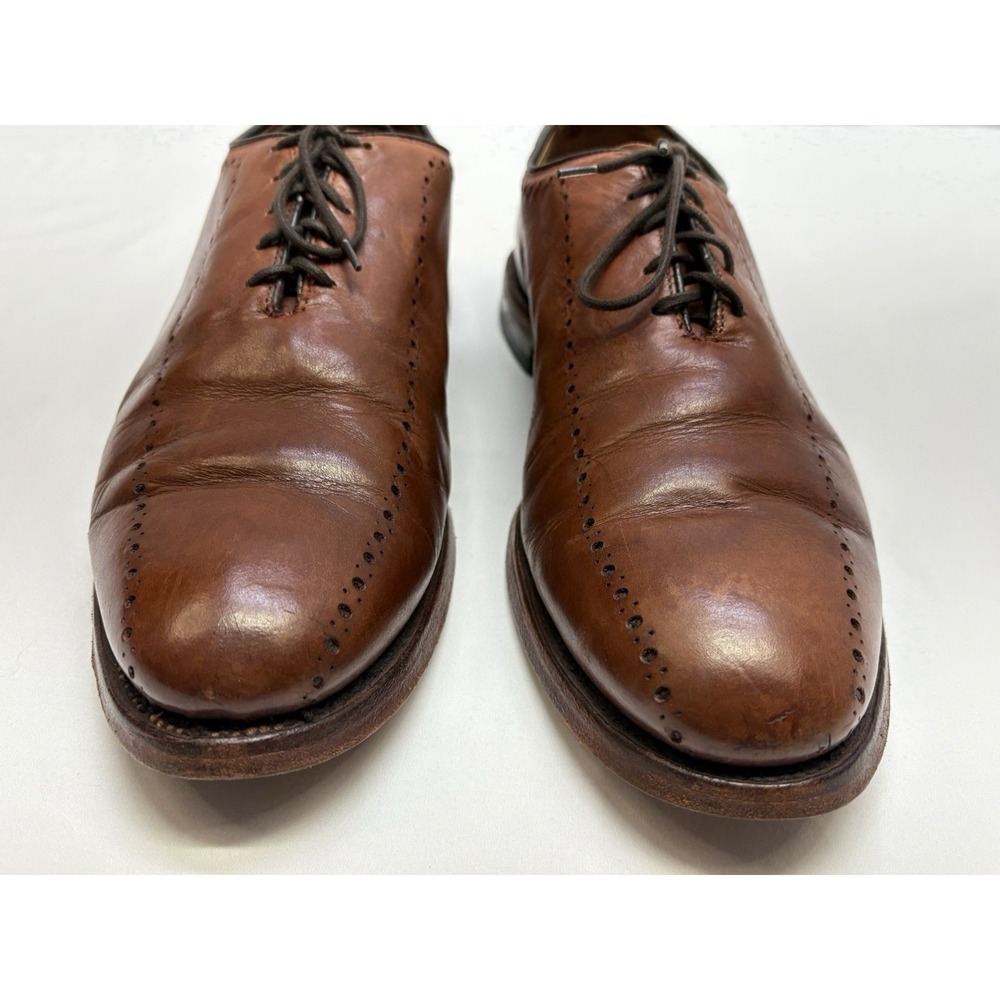 VTG Allen Edmonds Hastings Burnished Brown Brogue Oxfords Leather Soles 11D EUC - Picture 5 of 14